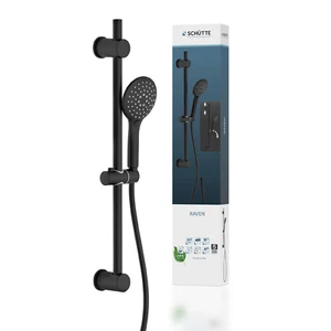 Stangenbrauseset | Duschstange mit Handbrause | Duschkopf mit Schlauch | schwarz - Bild 1 von 9