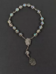 Kurzes Armband Rosenkranz St. Anne Beaupre klar AB Kristall Perlen Kirche Souvenir - Bild 1 von 8
