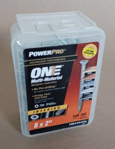 8 x 2" PowerPro One Multi-Material Interior Flat Head T20 Torx Screws 1lb 122 pc - Picture 1 of 2