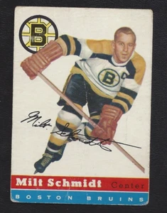1954 Topps #60 Milt Schmidt HOF Vintage Boston Bruins NHL Hockey 1954-55 - Bild 1 von 2