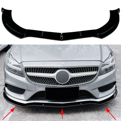 For Benz C218 X218 CLS550 CLS63 2014-2017 Gloss Black Front Spoiler Lip Splitter - Image 1 of 4