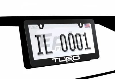 Marco de matrícula TURD negro acero inoxidable divertido para Toyota TRD blanco Foto 1 de 3