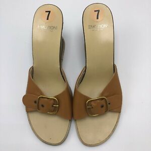 EMOZIONI wedge slide sandals shoes size 7