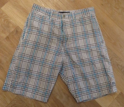 Шорты мужские Billabong размер 32 СИНИЕ СЕРЫЕ КЛЕТЧАТЫЕ 9,5 дюйма по внутреннему шву - Изображение 1 из 4