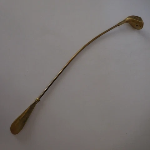 N9113 Metal Bronze Copper Brass Club Golf Shoe Horn Yellow Korea Sport Deco Cover