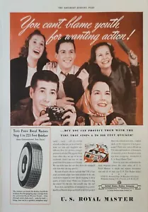 Anuncio de colección 1939 U S Royal Master Tire No puedes culpar a los jóvenes por querer acción - Imagen 1 de 1