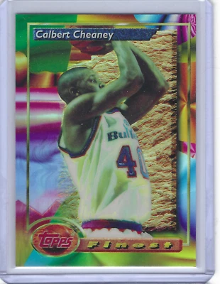 1993 FINEST REFRACTOR CALBERT CHEANEY RC SP #84 BULLETS WIZARDS CELTICS WARRIORS - Image 1 of 2