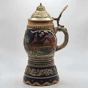 Birra musicale Germania Occidentale ceramica metallo Stein alta 8” TESTATA FUNZIONA 0,25L - Foto 1 di 10