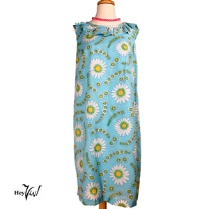 Vestido Vintage Sin Mangas Estampado Margarita con Escote con Volantes Cremallera de Metal Talla XL -Hey Viv - Imagen 1 de 7