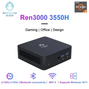 Mini PC AMD Ryzen 5 3550H CPU Windows 10/11 Ren3000 3550H DDR4 8GB 256GB 16GB - Afbeelding 1 van 21