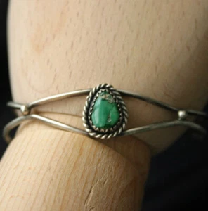 SouthWestern Sterling Sägezahn Lünette Türkis Armreif Armband - Bild 1 von 4