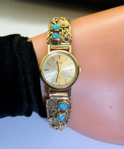 Precioso/Pesado 27.7 Gramos Damas Oro Sólido 14K Reloj Citizen Turquesa y Funciona - Imagen 1 de 9