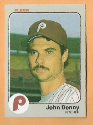 JOHN DENNY PHILADELPHIA PHILLIES #158 - FLEER NM-MT 1983 - Image 1 of 2