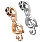 Decoration Collar Pins Silver Gold Microphone Music Note Vintage Brooch Pins