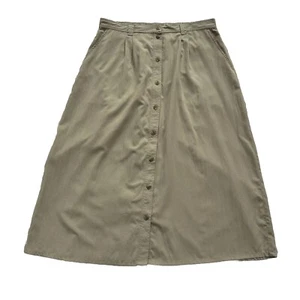 Vintage Travelsmith Skirt Front Buttons Pockets Light Green Lightweight Size 18W - Picture 1 of 10