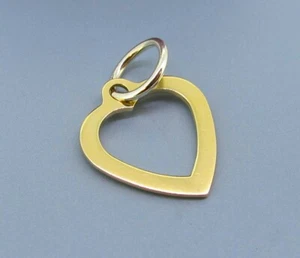 14k Yellow Gold Open Heart Charm - Picture 1 of 3