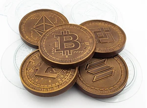 CRYPTO CURRENCY MOLDS (Set of 5), Cake Decoration, Money Mold, Chocolate Mold, - Picture 1 of 2