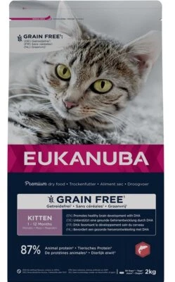 EUKANUBA Grain Free Kitten Lachs 2 kg für heranwachsende Kätzchen - Bild 1 von 2