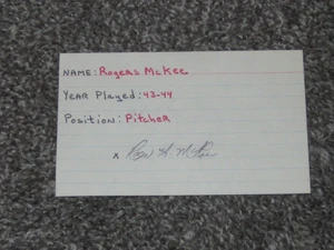 Roger McKee Hand Signed Autograph Index Philadelphia Phillies (Both Sides) - Picture 1 of 2