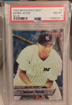 Bowman's Best Blue #2 Derek Jeter 1994 PSA 8 New York Yankees Hof Champ Foto 1 de 2
