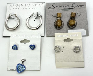 NUEVO CON ETIQUETAS REVENDEDOR Lote NUEVO EMPAQUETADO PLATA ESTERLINA 925 Sólida PENDIENTES Perforados Usarlo - Imagen 1 de 5