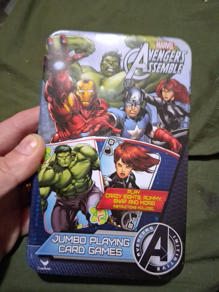 Marvel Avengers Jumbo игральные карты покер игра Железный человек Тор супер герой и олово новый из старых запасов - Изображение 1 из 4