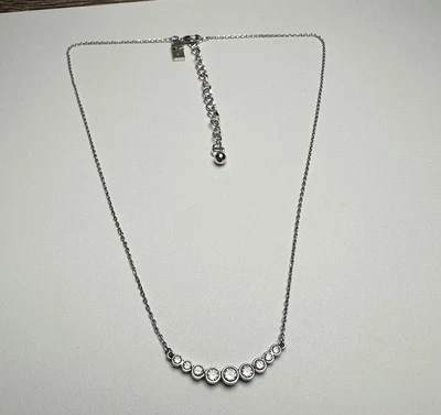 Collar Kate Spade Estrás Transparente Tono Plata Firmado Foto 1 de 4