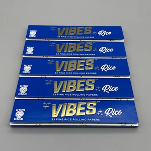 5 paquetes de papeles de liar delgados Vibes Rice tamaño king - Imagen 1 de 1