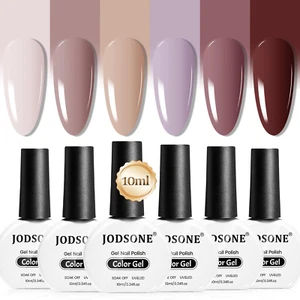 10Ml Nude Pink Gel Nail Polish Set 6Colors Fast Drying & Long Lasting Neutral Br - Picture 1 of 12