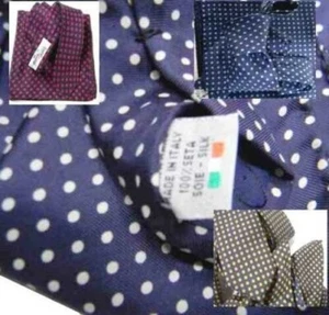 Corbata ajustada y clutchbag seda Italia completa azul lunares varios colores - Imagen 1 de 5