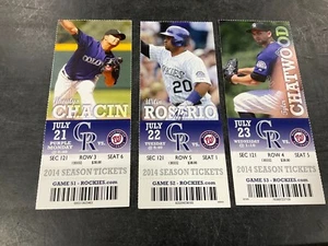 Talón de boleto de los Rockies 2014 21/07/14-7/22/14-7/23/14 vs nacionales - Imagen 1 de 4
