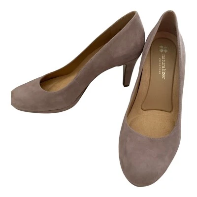 Zapatos de tacón para mujer Naturalizer Michelle 7,5 cuero gamuza topo 3 pulgadas rubor Foto 1 de 4
