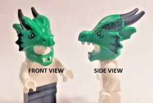 LEGO Minifigure Green Dragon Head Mask Horns Fangs Holiday Ninjago Costume - Picture 1 of 1