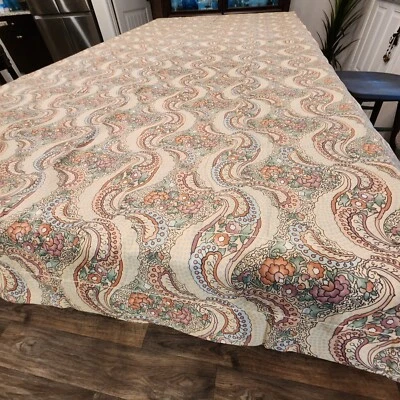 Juego de 2 paneles de cortina florales de cachemira Louis Nichole vintage sin forro 87x41,5" Foto 1 de 4