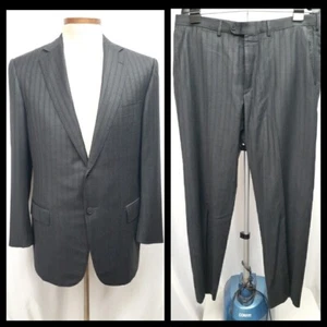 Ermenegildo Zegna Suit US 42 EU 54 R Gray Stripe Wool Traveller Micronsphere - Picture 1 of 13