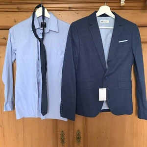 H&M Sakko 158 Neu Junior B Hemd Und Krawatte 1 X getragen Kommunion Hochzeit - Bild 1 von 4