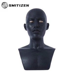 SMITIZEN Black Realistic Silicone Men Disguise Human Mask For Cosplay Latex Mask - Picture 1 of 11