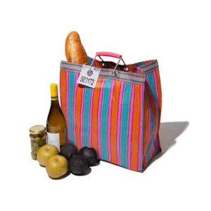 RECYCLED PLASTIC STRIPE BAG - Square - Picture 1 of 15