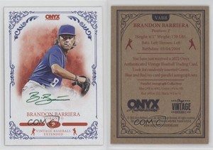 2022 Onyx Vintage Extended Auto Green Ink /50 Brandon Barriera #VABB Auto