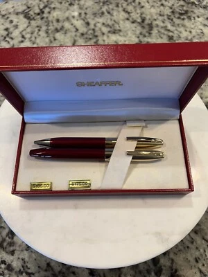 Новый из старых запасов Sheaffer Legacy Бургундский Лак / Матовая Золотая Крышка RB и BPN Комплект НЕТРОНУТЫЙ - Изображение 1 из 4