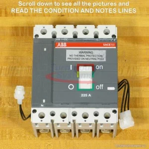 ABB S3NQ225T Breaker, 225 A, 4-polig GFI, 100 % bewertet, Shunt Trip, AUX-Schalter, NEU - Bild 1 von 5