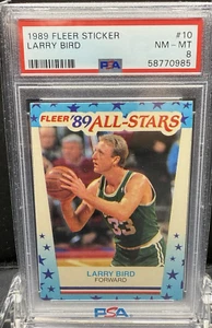 1987 FLEER STICKER LARRY BIRD #10 PSA 8 - Picture 1 of 2