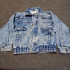 Vintage Willow Bay Denim Youth Jacket Size 12 Blue Acid Wash Snap Front Close
