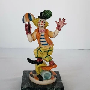 Charles Seruya Handpainted Clown Figurine on Marble Base - Bild 1 von 12