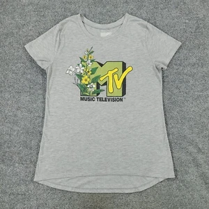 MTV Shirt Damen Large grau Musik Fernsehen Logo Grafik T-Shirt Kurzarm Oberteil - Bild 1 von 11