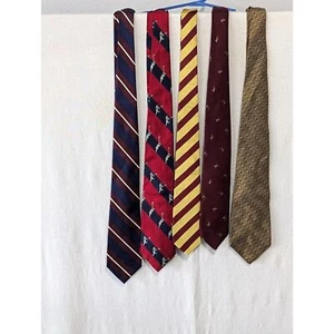 Vintage Y2K Polo Ralph Lauren Neck Ties Mixed Solid Striped Bundle 5 Ties - Picture 1 of 13
