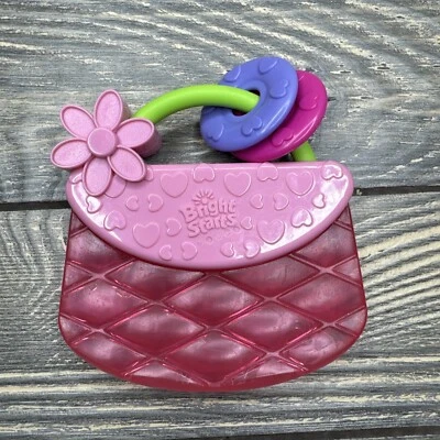 Bright Starts Carry And Teeth Pink Purse Chillable Teether Baby Toddler Toy  - Image 1 of 3