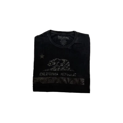 Camiseta California Republic - Camiseta L Negra Anillo Bandera Oso - Grande Para Hombre Foto 1 de 4
