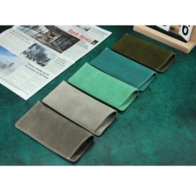 Soft Leather /Suede Sunglasses Case Eyeglasses Opening Pocket for Gift - Image 1 of 4