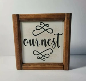 Rustic Farmhouse Decor OUR NEST Wood Sign Home Decor - Picture 1 of 6